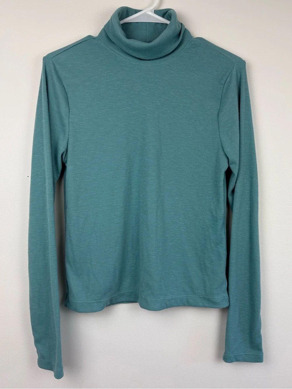 Title Nine Dusty Teal Long Sleeve Turtleneck EUC Medium Gorpcore Granola Girl